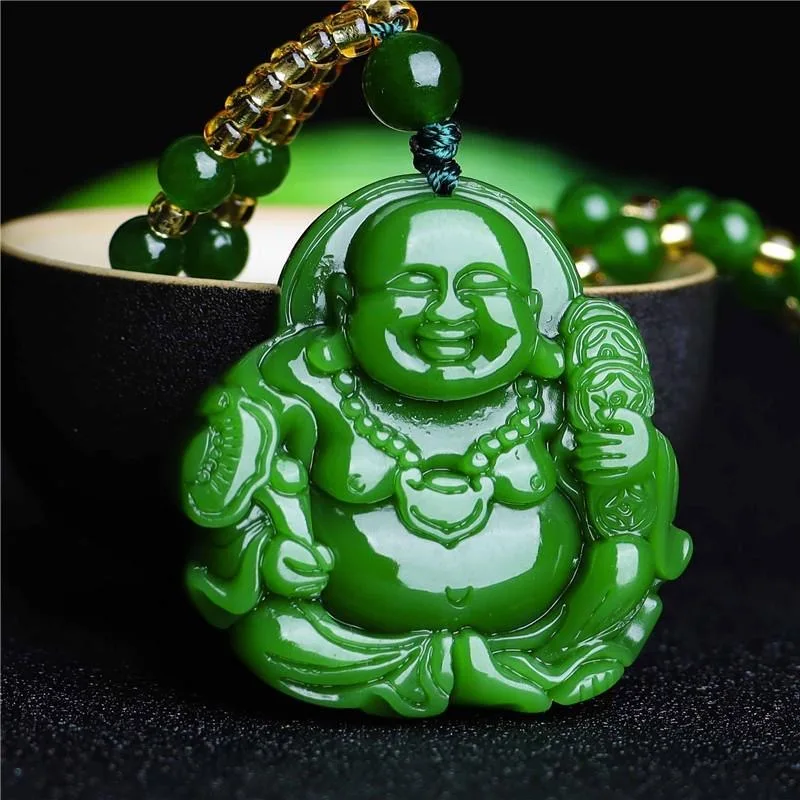 Women'S Accessories Jewelry - Çin yeşil yeşim Maitreya buda kolye