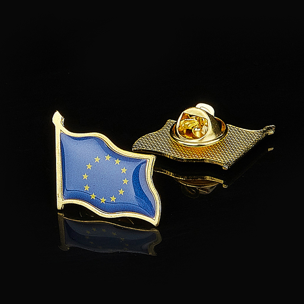 Brooch Pin Gold - Avrupa birliği vatanseverlik rozeti altın kaplama
