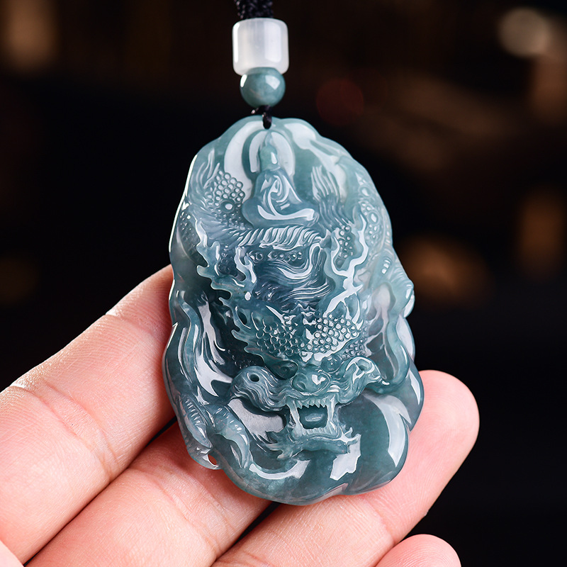 Women'S Accessories Jewelry - Doğal Birmanya Jadeite Ejderha Kolye Kolye