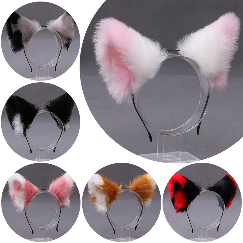 Women Accessories On Sale - Kabarık Tilki Kedi Kulak Peluş Kafa