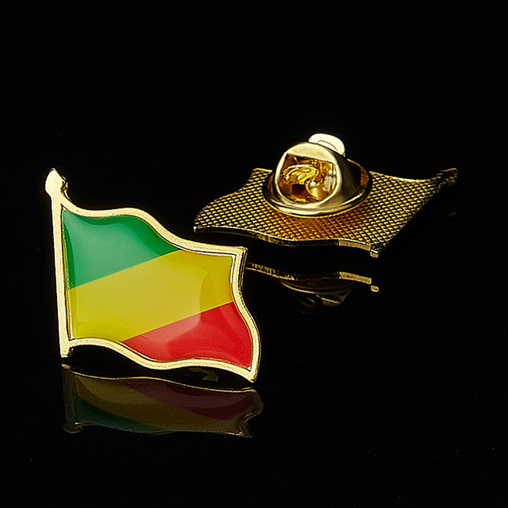 Brooch Pin Gold - Kongo cumhuriyeti afrika ülkesi ulusal bayrak