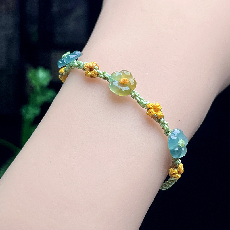 Women'S Accessories Jewelry - Myanmar Jadeit Çiçek Bilezik Gerçek Takı