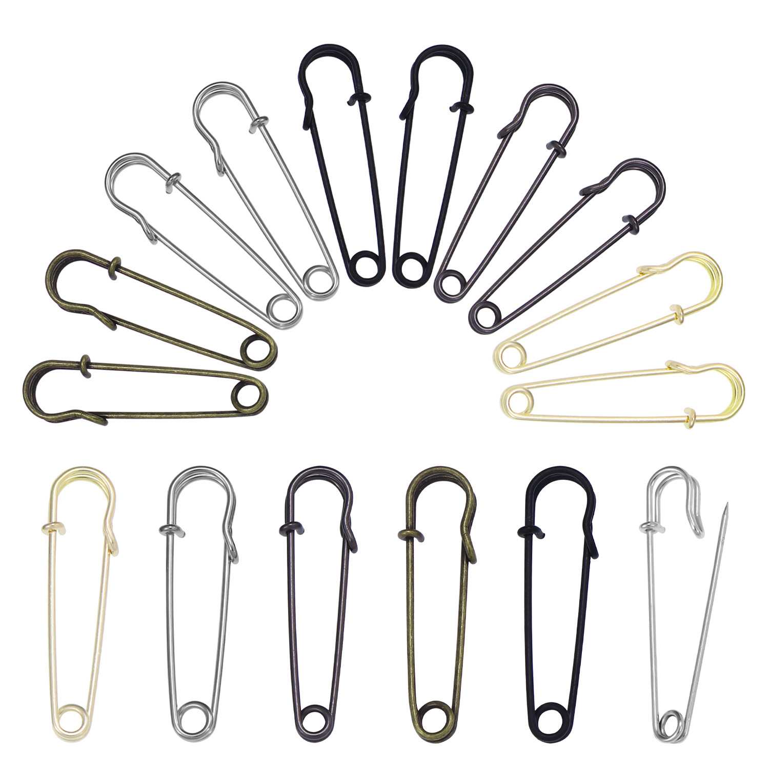 Brooch Pin Gold - 20 adet 50mm Metal Emniyet Pimleri