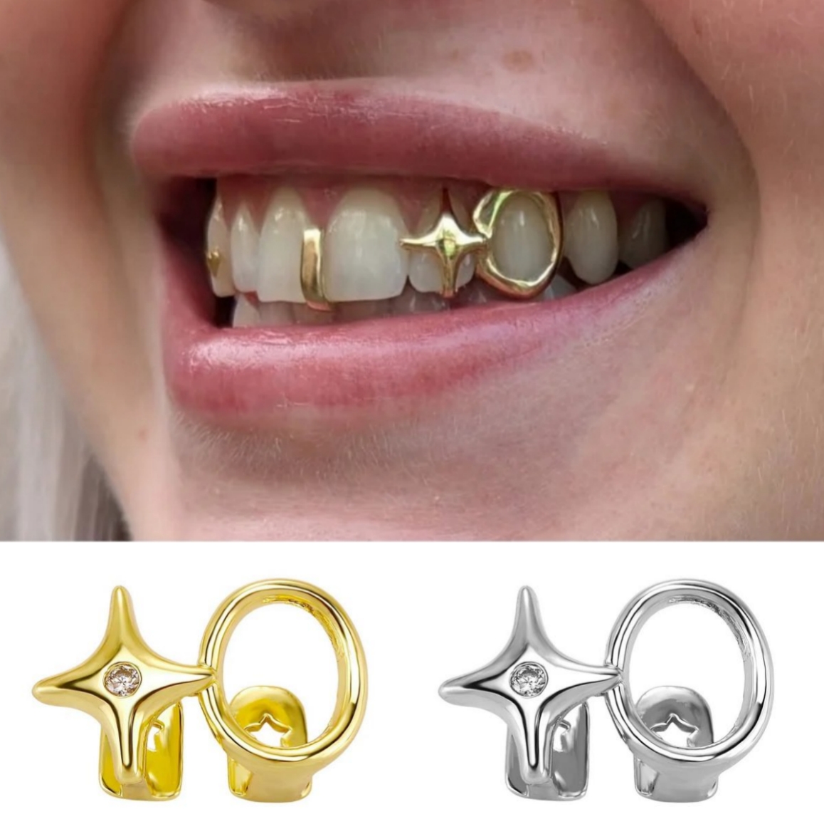Women'S Y2K Accessories - Y2K Parlak Çift Oyuklu Daireler Yıldız