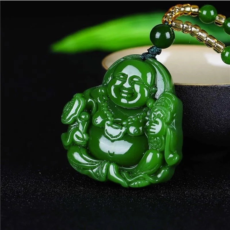 Çin yeşil yeşim Maitreya buda  - Women'S Accessories Jewelry incelemesi ve fiyatı