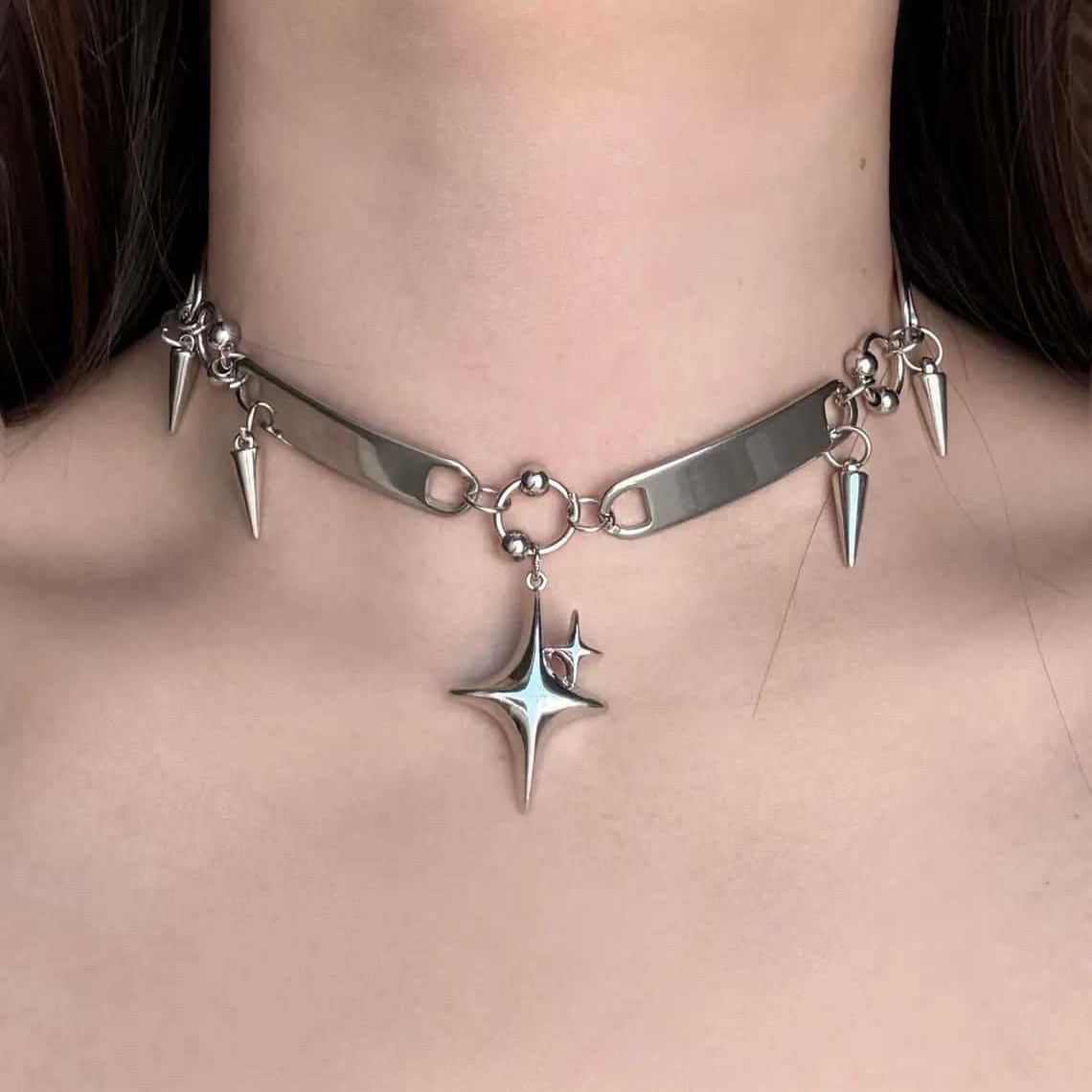 Punk Yıldızı Perçinli Gerdanlı - Women'S Y2K Accessories incelemesi ve fiyatı