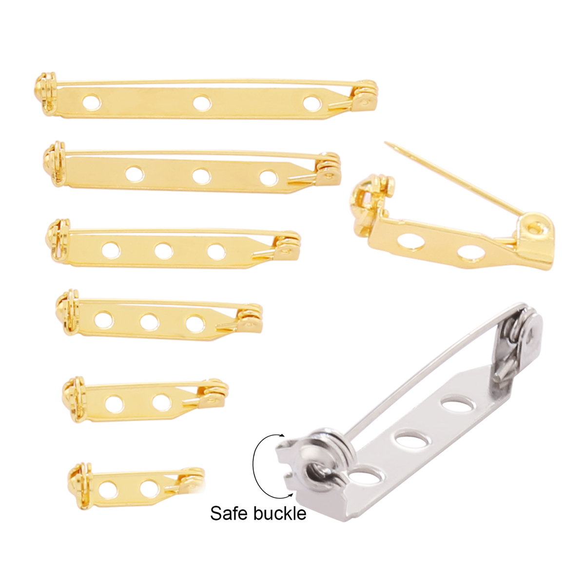 10 adet 17-45mm Broş Klip Taba - Brooch Pin Gold incelemesi ve fiyatı