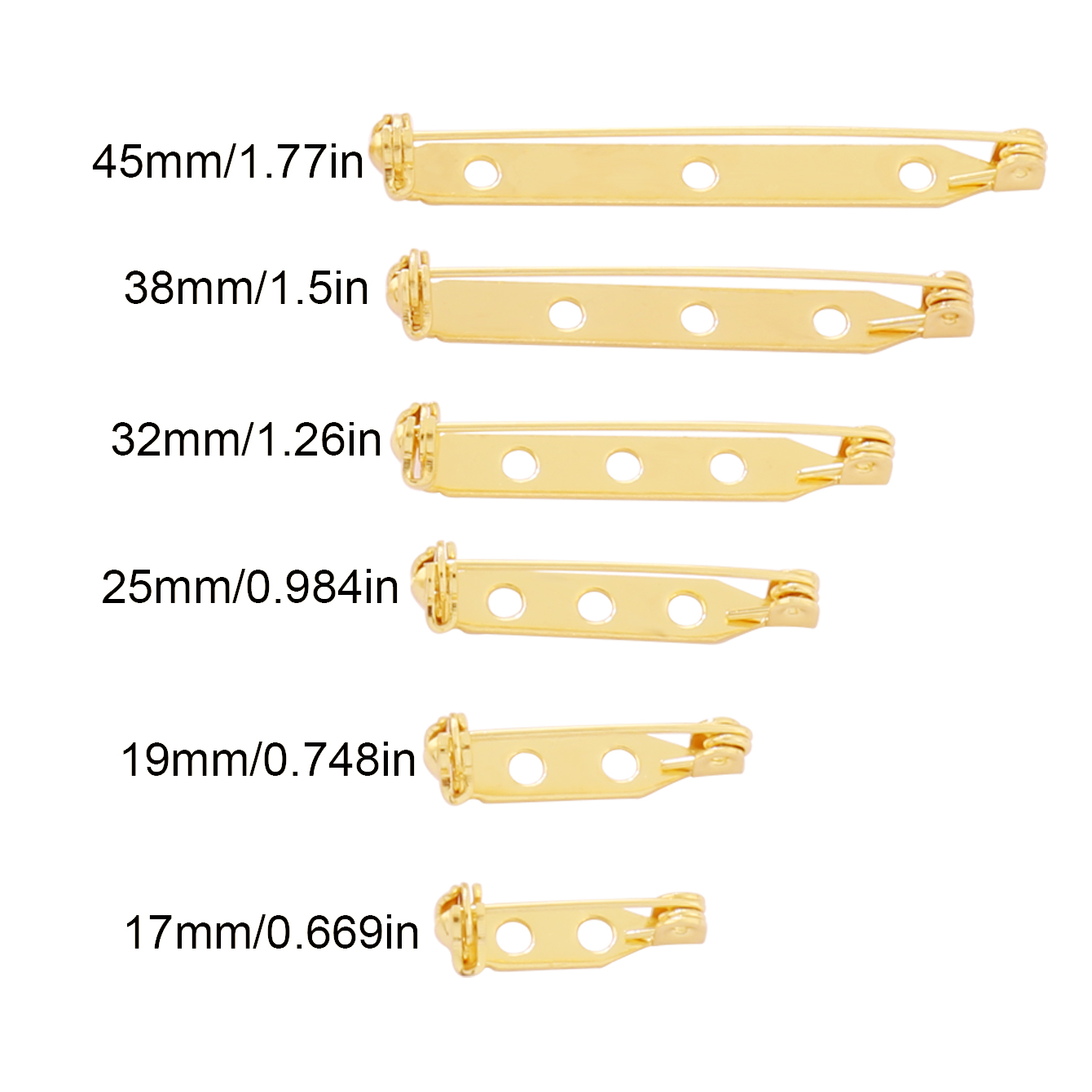 10 adet 17-45mm Broş Klip Taba - Brooch Pin Gold incelemesi ve fiyatı