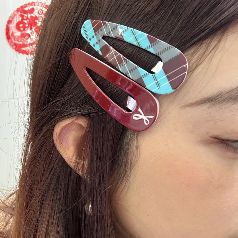 2/8 adet kırmızı ekose BB toka - Women Accessories Dropshipping incelemesi ve fiyatı